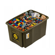 Box with lid 45L Karolina &ldquo;Emoji Danger&rdquo; 55.5x40x30cm olive color