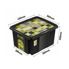 Box with lid 24L Karolina &ldquo;Minions Mosaic&rdquo; 42.5x35.5x22.5cm black