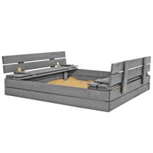 Premium wooden sandpit SBP120SET01X 120 x 120 cm set