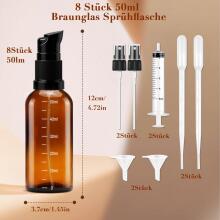 Empty Glass Bottles Brown with Sticker Funnel Art.294985   Amber Glass Lotion Bottles with Pump Dispenser,50ml,1 psc