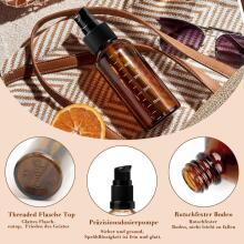 Empty Glass Bottles Brown with Sticker Funnel Art.294985   Amber Glass Lotion Bottles with Pump Dispenser,50ml,1 psc