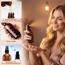 Empty Glass Bottles Brown with Sticker Funnel Art.294985   Amber Glass Lotion Bottles with Pump Dispenser,50ml,1 psc