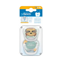 Dr. Brown's PV22014 PreVent Pacifier Butterfly 6-18m Animal Collection Green 2-Pack