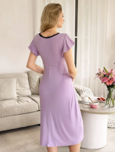 Moonlight&Mama Maternity Dress Art.295617 Violet  Short sleeve maternity/nursing nightgown