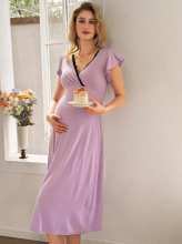 Moonlight&Mama Maternity Dress Art.295617 Violet  Short sleeve maternity/nursing nightgown