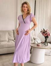 Moonlight&Mama Maternity Dress Art.295617 Violet  Short sleeve maternity/nursing nightgown