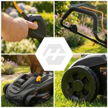 Lightweight Powerful Cordless Lawn Mower 1000W 37cm Humberg HM-610