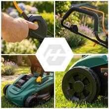 Lightweight Powerful Cordless Lawn Mower 1000W 37cm Humberg HM-610