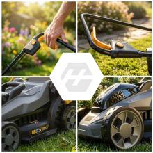 Lightweight Powerful Battery Lawn Mower 33cm Humberg HM-611