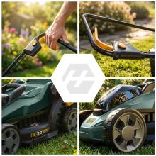 Lightweight Powerful Battery Lawn Mower 33cm Humberg HM-611