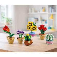 Construction Blocks Flowers Plants in Pots 6 Pieces 256 pcs.