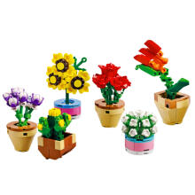 Construction Blocks Flowers Plants in Pots 6 Pieces 256 pcs.
