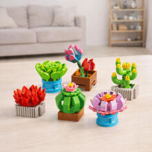Construction Blocks Flowers Plants in Pots 6 Pieces 245 pcs.
