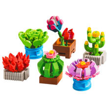 Construction Blocks Flowers Plants in Pots 6 Pieces 245 pcs.