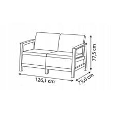 Dārza dīvāns divvietīgs Scandi Linea 2 Seater Sofa pelēks