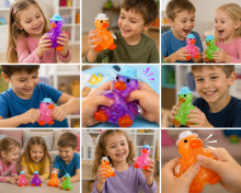 I-Toys Duck Squishy Antistress Art.295916  Игрушка-антистресс «Утёнок» с блёстками и пищалкой(сквиши)