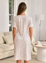 Moonlight&Mama Maternity Dress Art.296155 White  Naktskrekls grūtniecēm/barošanai ar īsām piedurknēm
