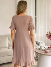 Moonlight&Mama Maternity Dress Art.296157 Beige Short sleeve maternity/nursing nightgown