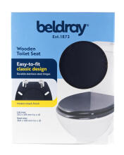 Beldray LA032355BFPEU7 Wooden Toilet Seat, Black