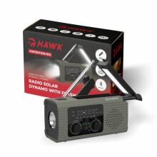 Hawk HWRDI410GN Radio Solar Dynamo With Flashlight