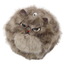 Plush Brown Kitten with Wiggle Tail Squeaking Sounds Keychain 9 cm