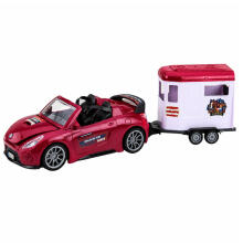 Burgundy Convertible Car With Horse Trailer Opening Doors Set
