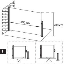 Side awning for terrace and balcony Springos AW0009 300x200 cm