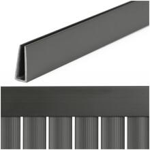 Cover, profile for 100 cm PVC covering for balcony, terrace, fence, dark gray