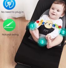 Bouncer Balance Soft Art.296474 Beige Mazuļu kvalitātīvs, ergonomisks šūpuļkrēsliņš (analogs Babybjorn Balance Soft)