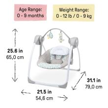 Ingenuity Comfort 2 Go Portable Baby Swing Art.296542 Endless Bloom pārnēsājams šūpuļkrēsls