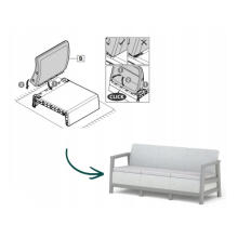 Garden sofa three-seater Scandi Linea 3 Seater Sofa light gray/dark steel gray