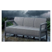 Garden sofa three-seater Scandi Linea 3 Seater Sofa light gray/dark steel gray