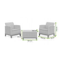 Dārza mēbeļu komplekts Scandi Forma Balcony Set oļu pelēks/gaiši bēšs