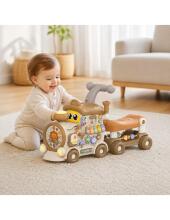 WOOPIE Interactive Train Ride-On Push Toy 3-in-1 Educational Musical Light