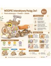 WOOPIE Interactive Train Ride-On Push Toy 3-in-1 Educational Musical Light
