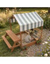 AXI Sandbox Bo with Canopy and Picnic Table Brown