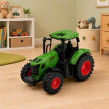 Agricultural Farm Tractor Rubber Wheels Green 1:24