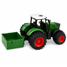 Agricultural Farm Tractor With Fertilizer Spreader Rubber Wheels Green 1:24
