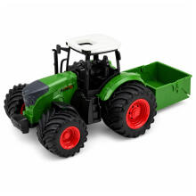 Agricultural Farm Tractor With Fertilizer Spreader Rubber Wheels Green 1:24