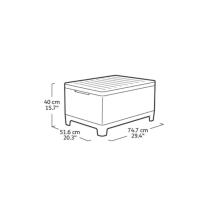 Dārza galdiņš/uzglabāšanas kaste Scandi Storage Table gaiši pelēks/tumša tērauda pelēks