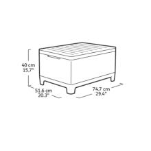 Dārza galdiņš/uzglabāšanas kaste Scandi Storage Table oļu pelēks/gaiši bēšs