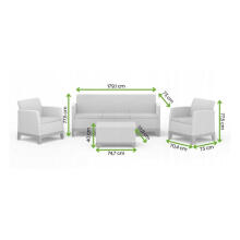 Garden furniture set Scandi Forma 3 Seater Set light grey/dark steel grey