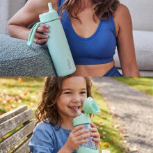 Hydro Team Set: 690 ml Spearmint Insulated Bottle + 450 ml Spearmint Tritan Water Bottle with Straw, b.box