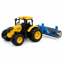 Lauksaimniecības traktors ar rullīšu gaismām un skaņām dzeltenā krāsā 1:24