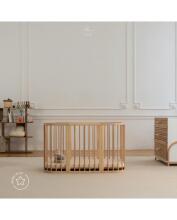 Waldin Baby Collection Bed Crib  7 in 1 Art.297431 Natural Koka daudzfunkcionāla gulta 7 vienā ar matraci