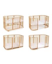Waldin Baby Collection Bed Crib  7 in 1 Art.297431 Natural Koka daudzfunkcionāla gulta 7 vienā ar matraci