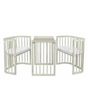 Waldin Baby Collection Bed Crib  7 in 1 Art.297434 Olive Koka daudzfunkcionāla gulta 7 vienā ar matraci
