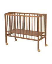 Waldin  Bedside Crib 2in1 Art.297437 Vintage Koka 2-in-1 bērnu gultiņa/šūpulis uz riteņiem ar matraci