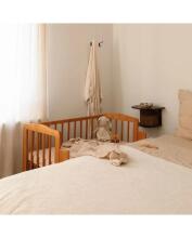 Waldin  Bedside Crib 2in1 Art.297437 Vintage Koka 2-in-1 bērnu gultiņa/šūpulis uz riteņiem ar matraci