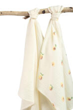 DIAPER CRUSHED MUSLIN 60X75 2-PACK PEACH CREAM